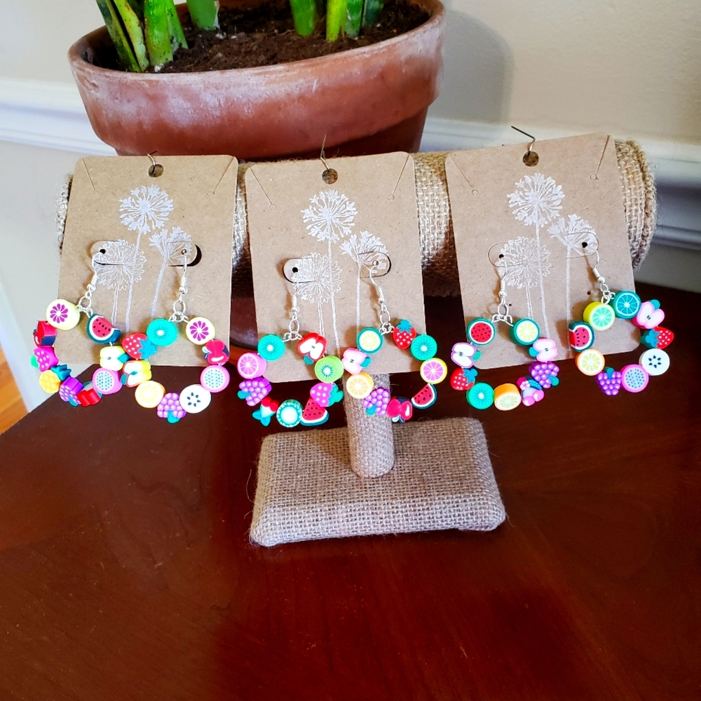 🥝🍉🍇Funky Fruit Earrings🍓🍒🍎